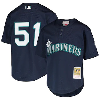 youth mitchell and ness ichiro suzuki navy seattle mariners cooperstown collection mesh batting practice jersey